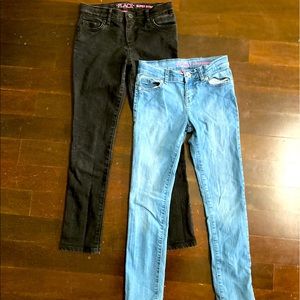 2 Pairs of Girl’s Size 8 Jeans - Black & Denim